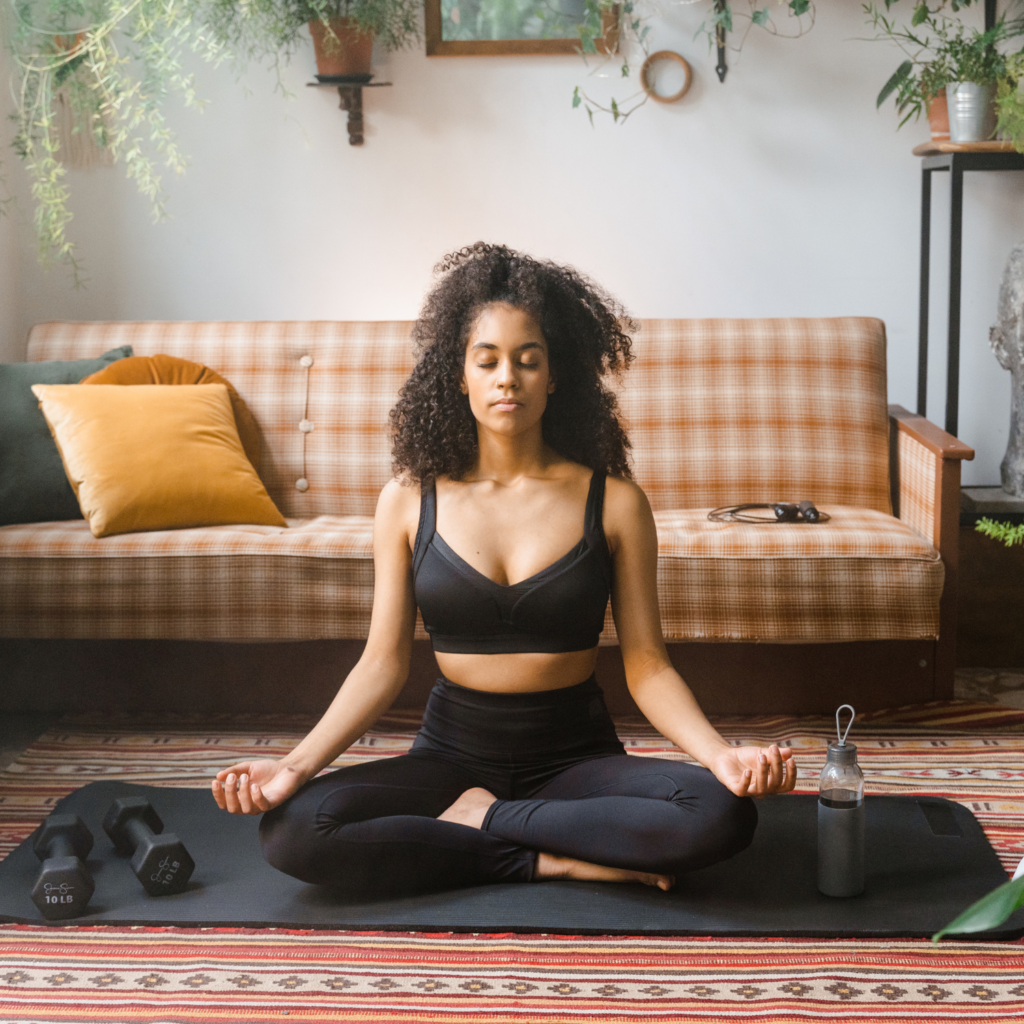 Person doing physical therapy exercises to reduce stress and improve mental health