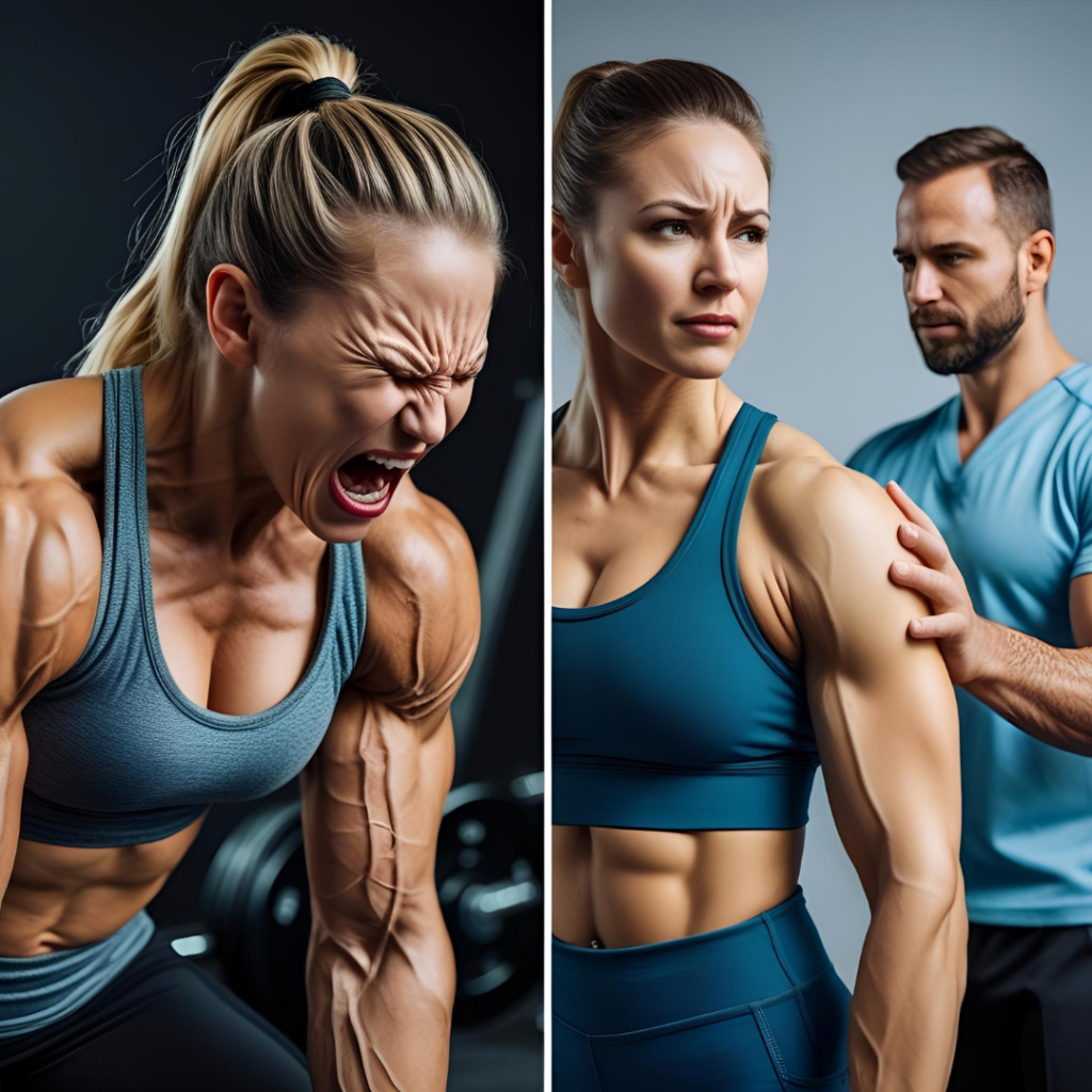 Lifter performing squats with physical therapist correcting form, representing common gym myths in physical therapy.